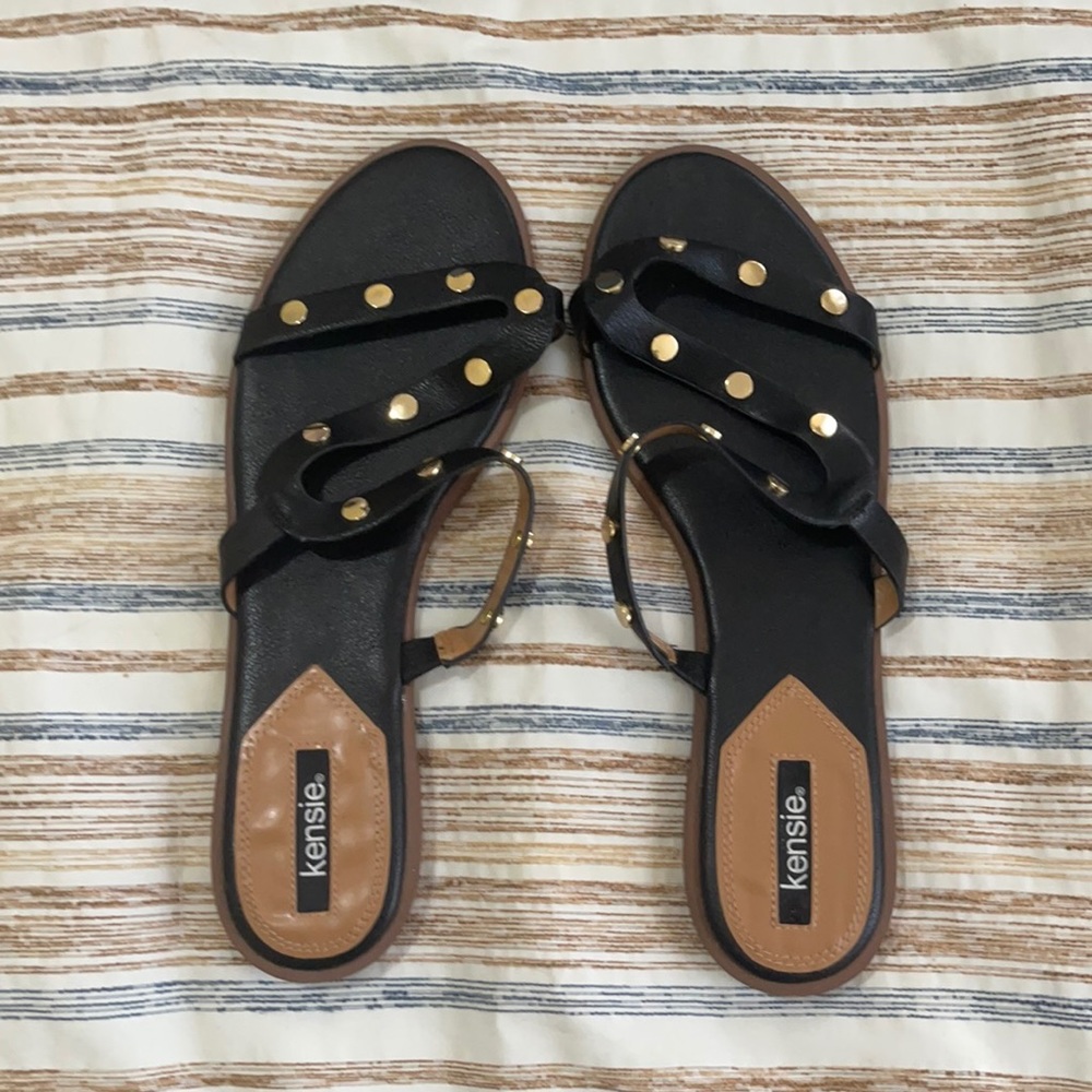 Kensie black studded sandal Brand new